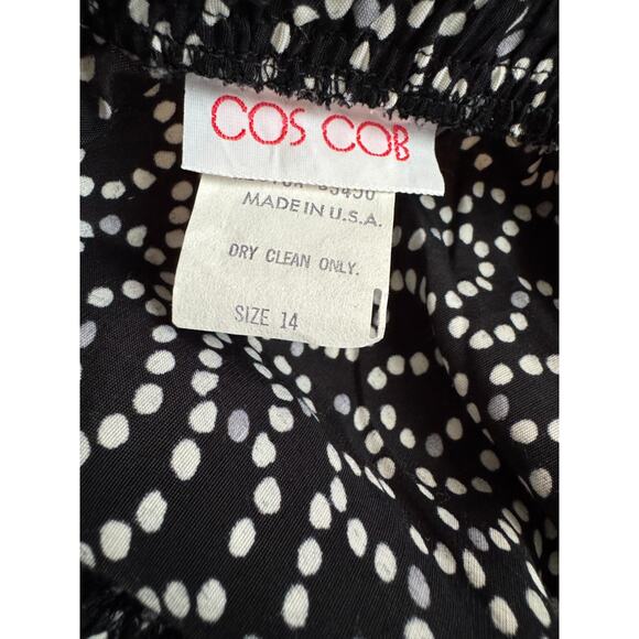 Cos Cob Women's 14 Black White Gray Dot Geometric Print Skirt  A-Line NWT - Picture 8 of 9